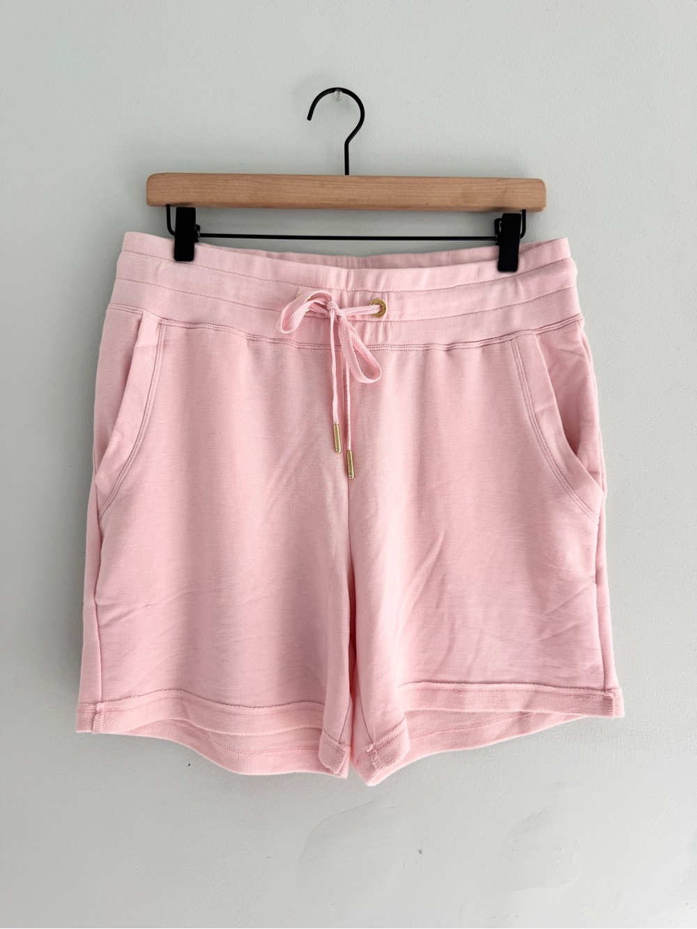 Anne Klein AK Sport Devonshire Pink Drawstring Lounge Shorts Size S